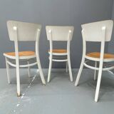 3 chaises en bois, Tchécoslovaquie années 1950