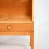 Vintage scandinavian bedside table in birch burl
