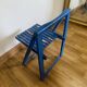 Blue painted wooden folding chair, Italy 1960