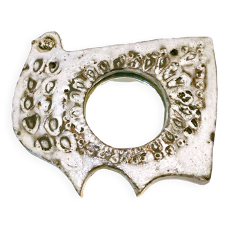 small ceramic mirror with stylized bird decoration c.1960-70