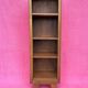 High wooden shelf with compass base vintage 1950