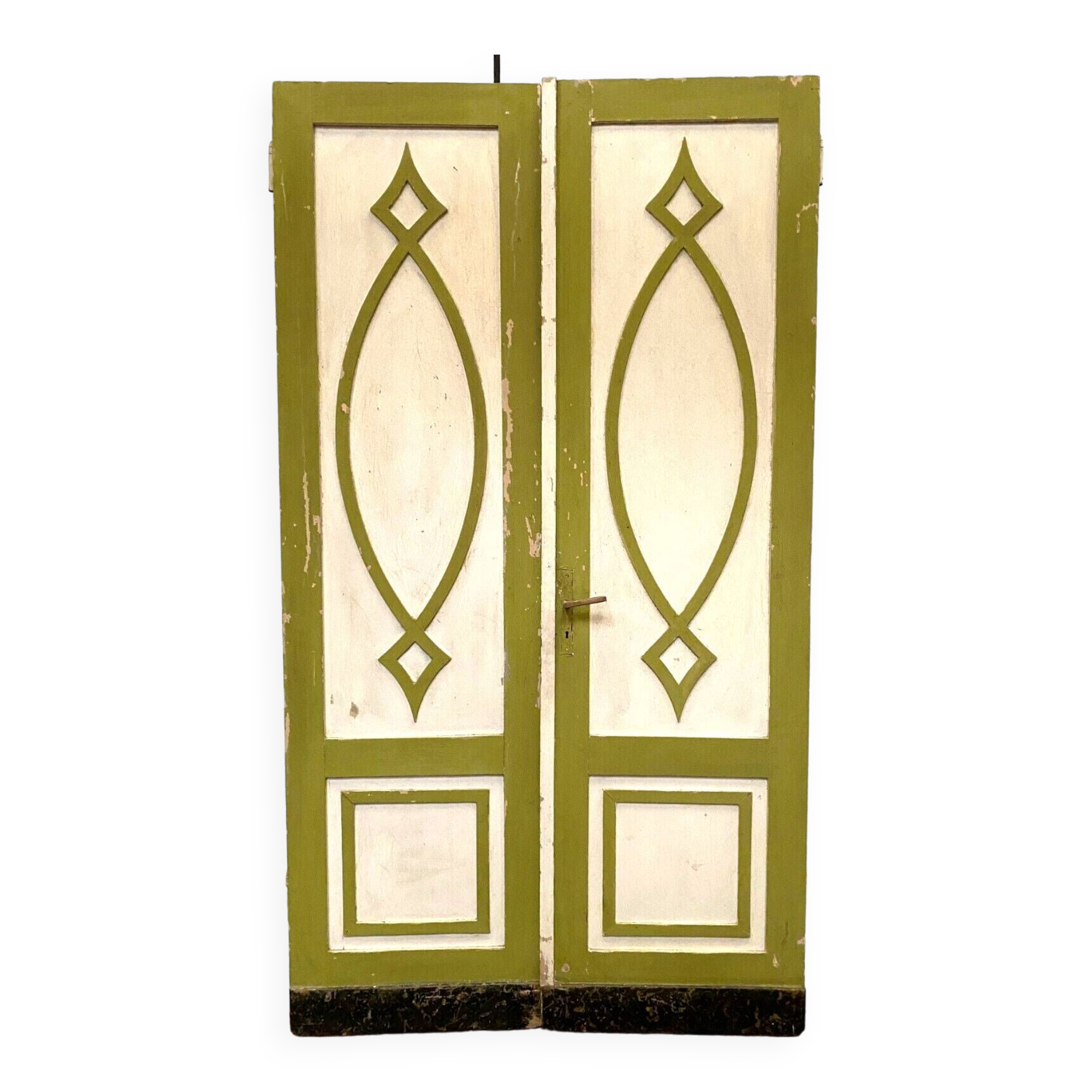 Double separation doors in 19th century patinated solid fir