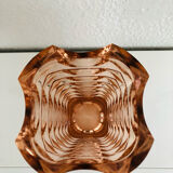 Large vintage vase textured pastel pink glass – Made in France