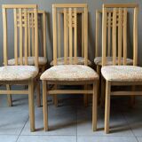 Magnificent set of 6 Italian high back dining chairs from the 20th century