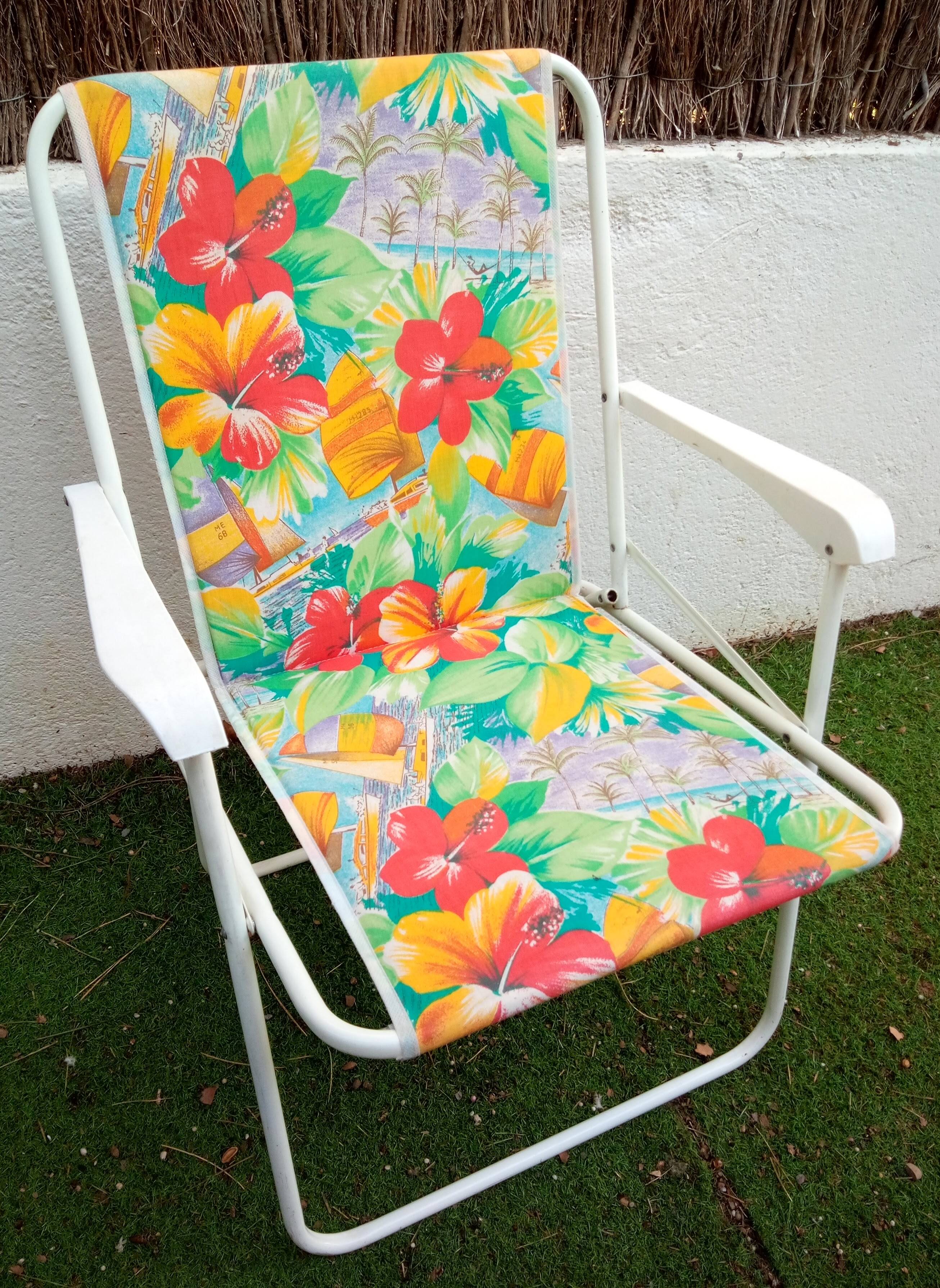 Vintage folding camping chair from the 80s