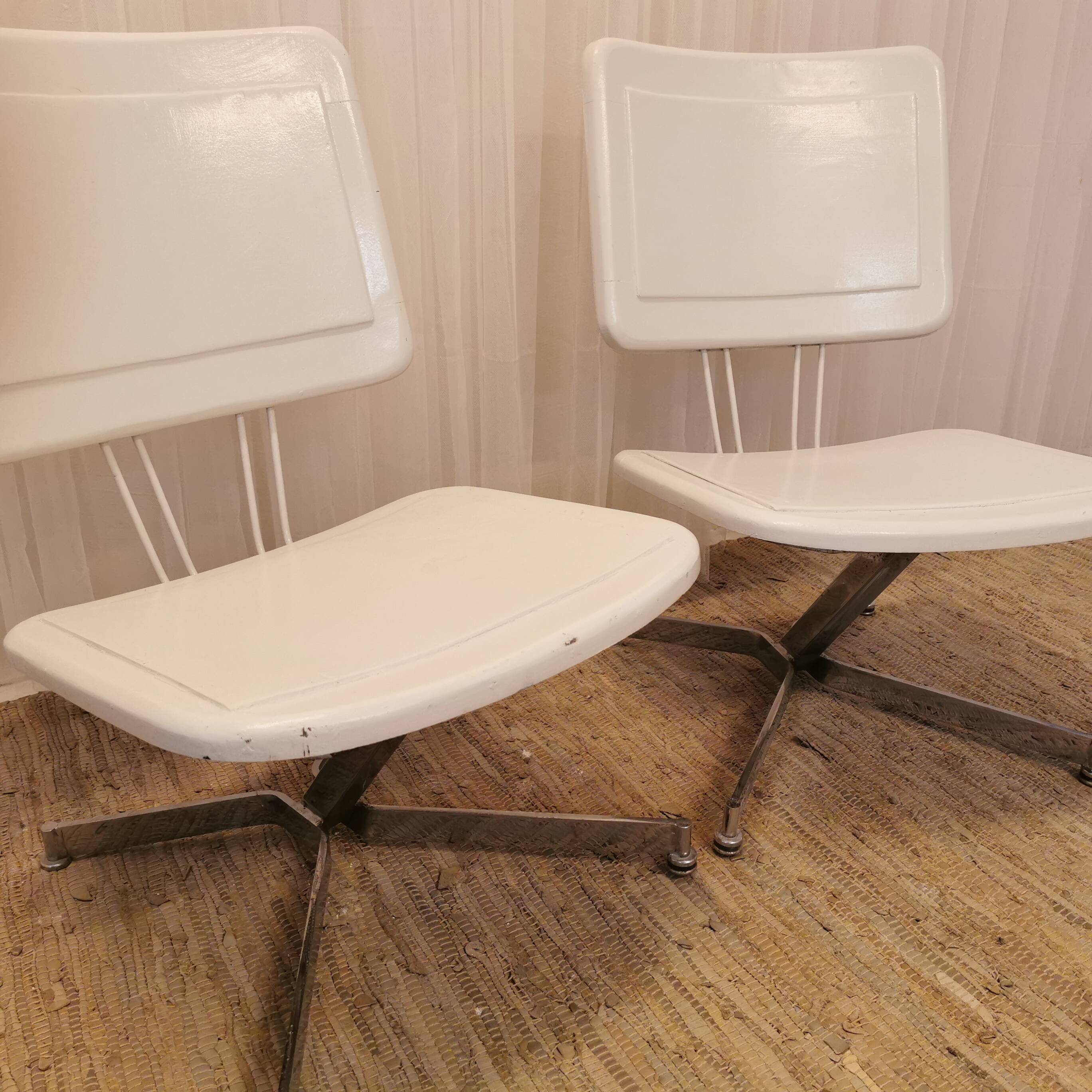 Pair of low armchairs