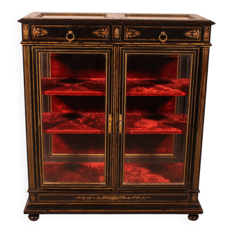 Napoleon III period collector's display cabinet