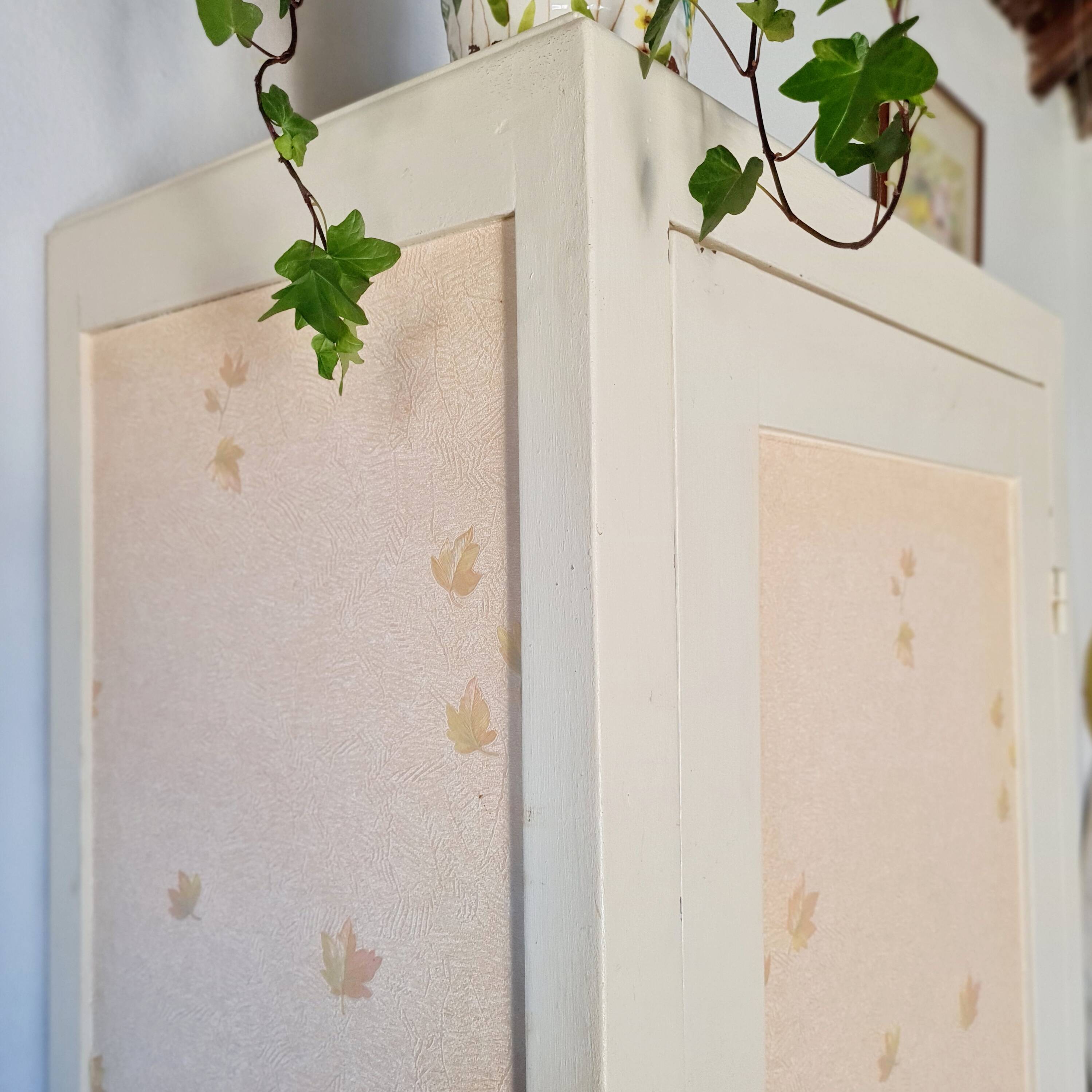 Antique Parisian bonnetière with a patina – vintage narrow wardrobe