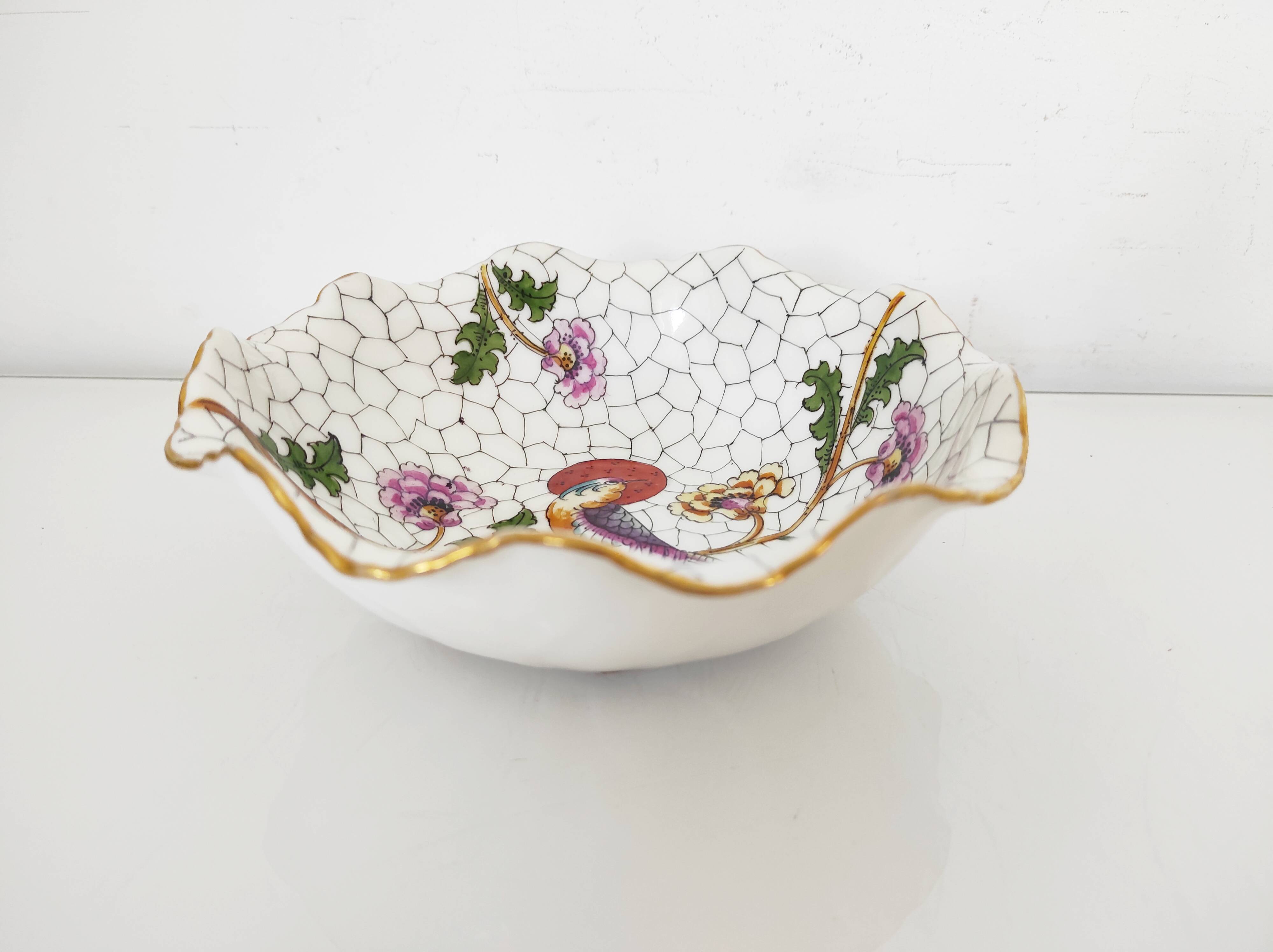 Hand-painted Limoges porcelain bird emptier