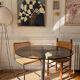 Dining table in metal and smoked glass Roche Bobois