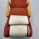 Scandinavian Beech Reclining Armchair, Sweden, 1950s