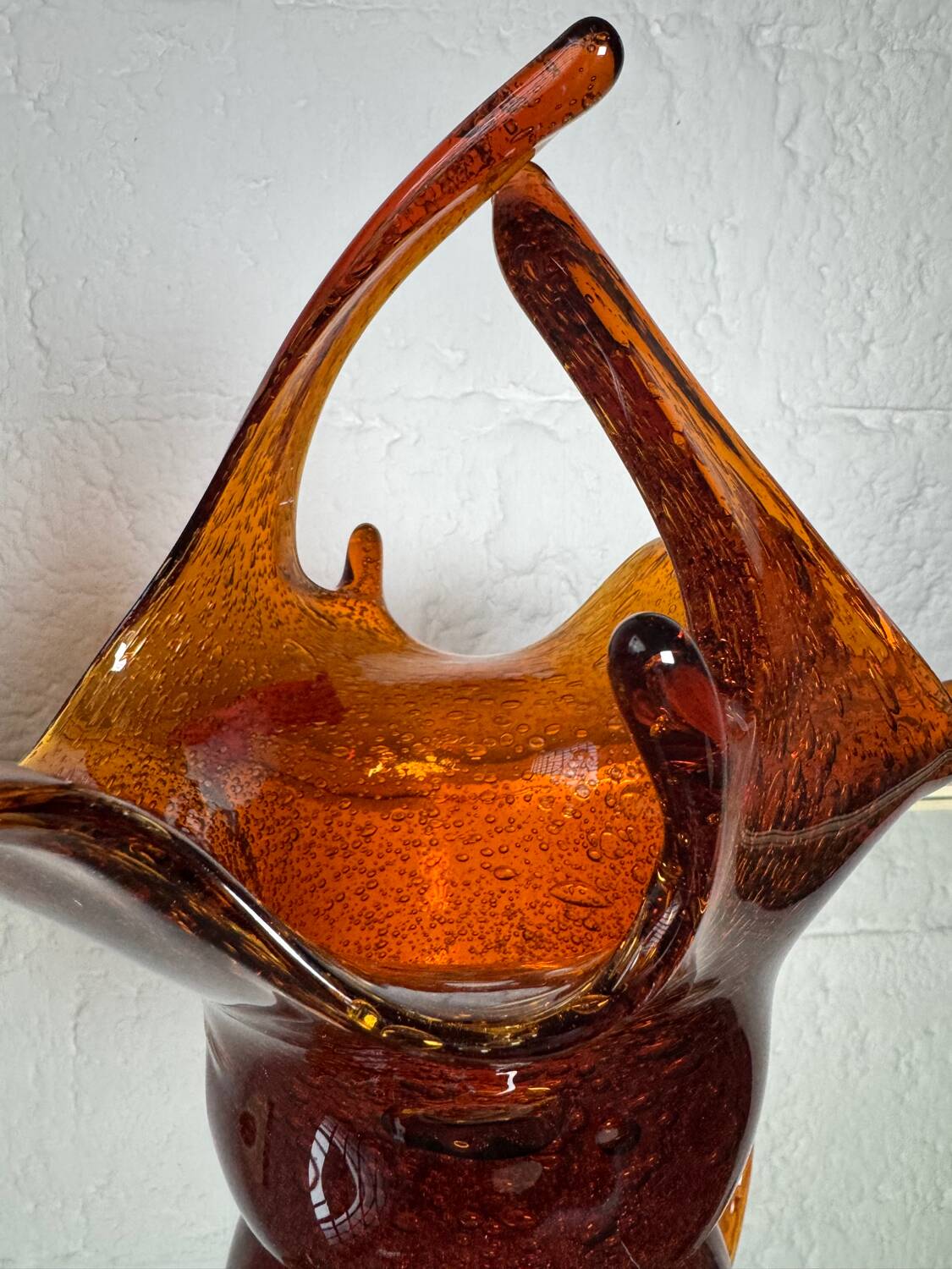 Amber blown glass empty pocket from the 60s