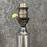 Lamp base in brushed metal and silver metal from the 1930s-1940s
