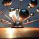 Lampe de table atomique allemande de l'âge spatial du milieu du siècle de Cosack