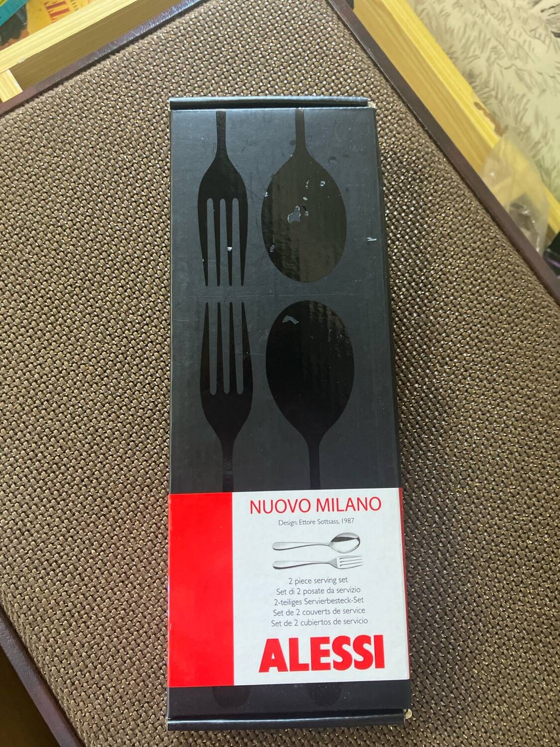 Set of two Alessi Nuovo Milano Serving Cutlery Design Ettore Sottsass 1987