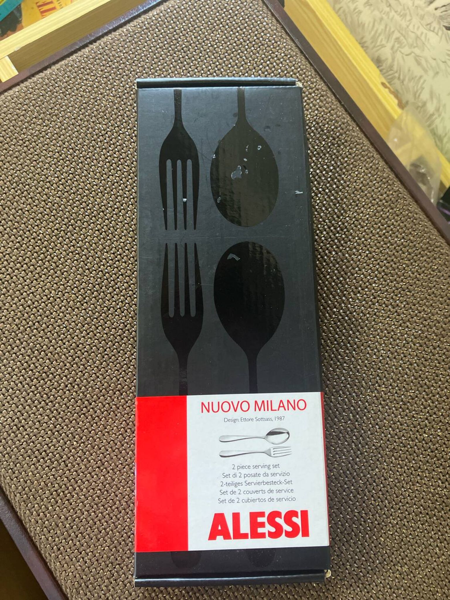 Set of two Alessi Nuovo Milano Serving Cutlery Design Ettore Sottsass 1987