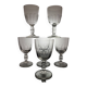 6 water/wine glasses Gondola model 19th century Gondola shape Flat ribs
