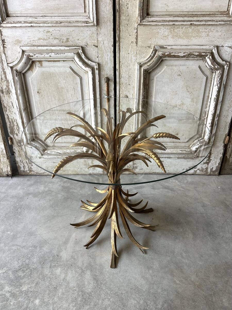 Small golden metal table circa 1960-70