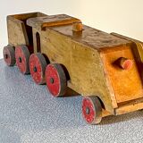 Large wooden locomotive, antique toy