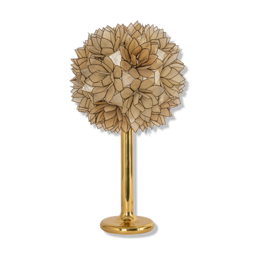 Lampe de table Capiz Shell Lotus Ball Allemagne, années 1960