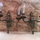 Paire ancienne applique doube style louis xv bronze doré
