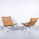 Imposing pair of leather and steel armchairs from the 1960s