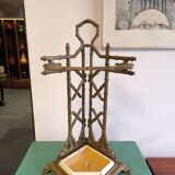 Bamboo imitation umbrella stand in enamelled cast iron circa 1930