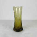 Vintage green bubble glass vase