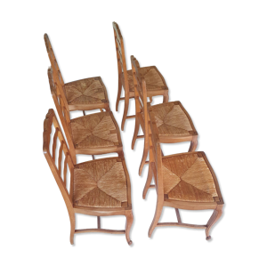 6 chaises en merisier