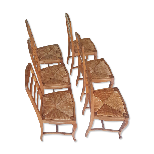 6 chaises en merisier style Louis XV