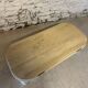 Vintage travertine and golden brass coffee table