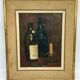 Still life with bottles of wine and candle district XX century