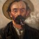 Portrait fumeur de pipe, XIXe