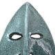 Masque Accolay en céramique bleue turquoise, années 60