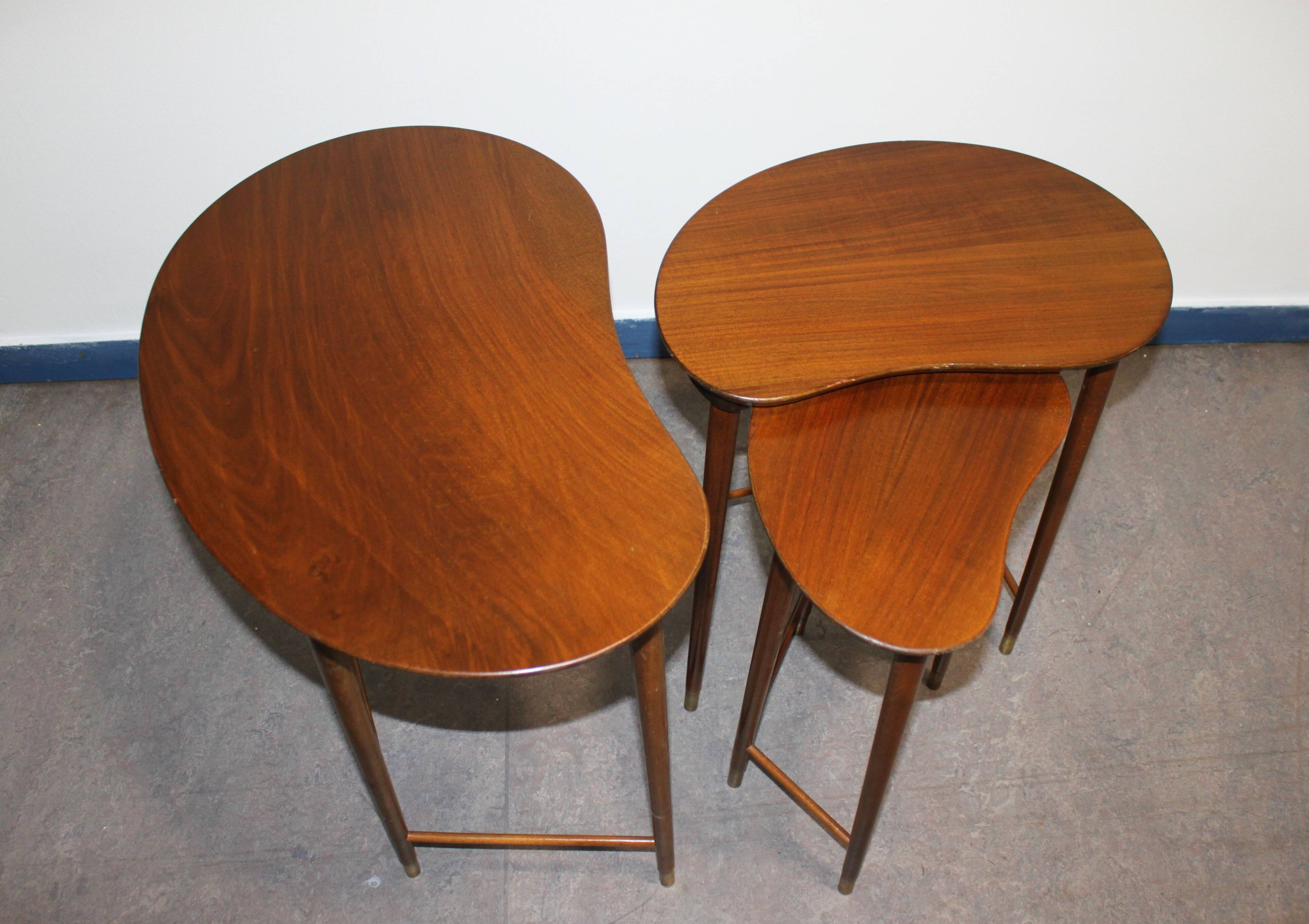 Set of three nesting tables attributed to Edmund Jørgensen, Denmark, 1980