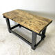 Antique blackened wood and varnished top