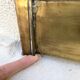 19th-century fireplace screen by Bouhon Frères in brass