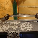 Top with bottom rectangular mirror in art deco style with two wooden cuffs France
