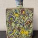 Glass ceramic bottle floral decoration and portraits Kadjar Persia xix e