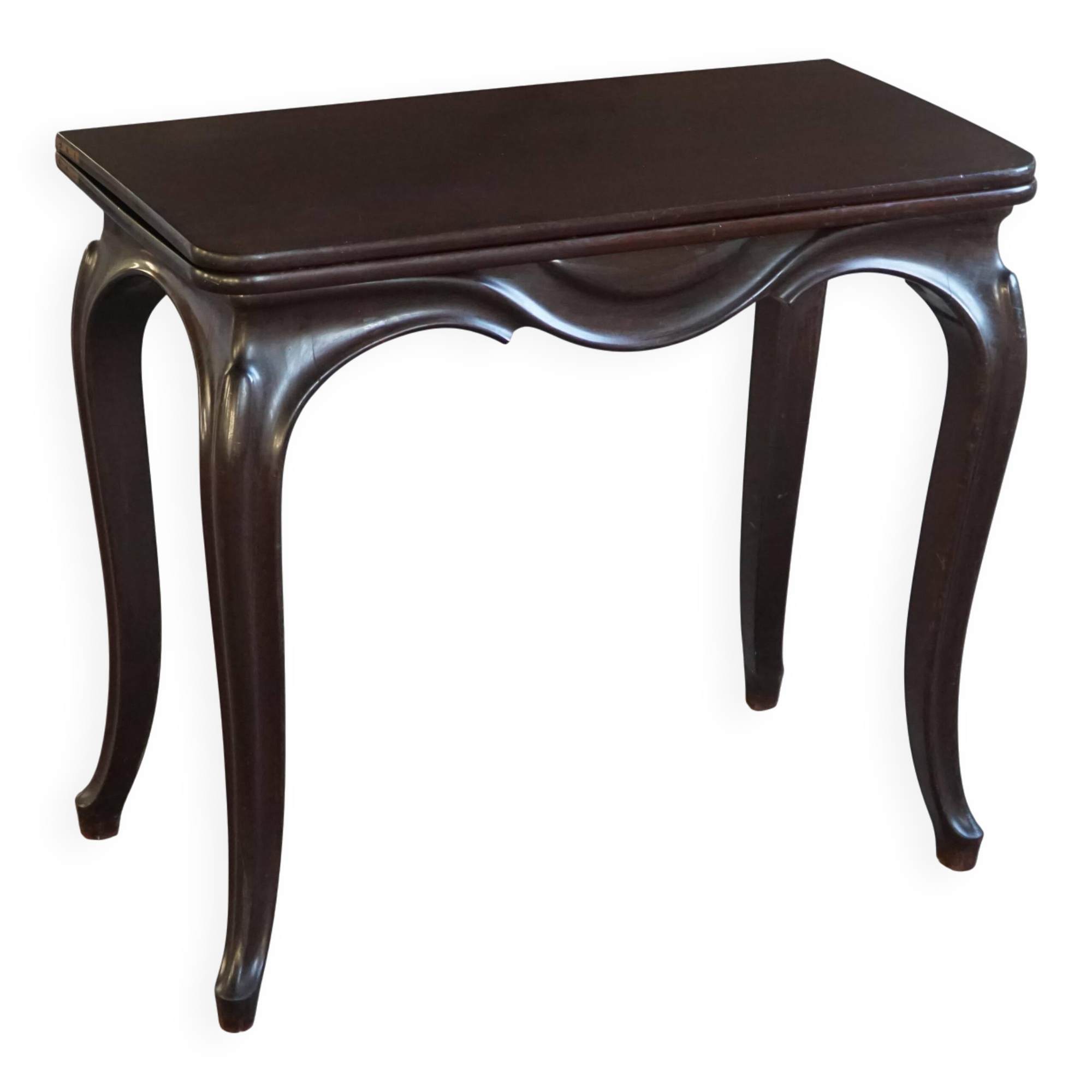 English folding table in Rococo Revival style / Wooden game table, 19th century