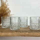 4 vintage whiskey glasses