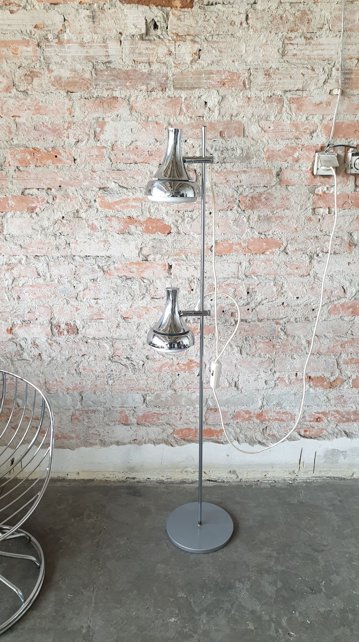 Vintage silver floor lamp, 1960s