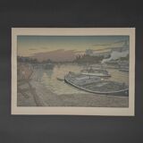 Lithograph by Henri Rivière The Pont des Saints-Pères and the Louvre