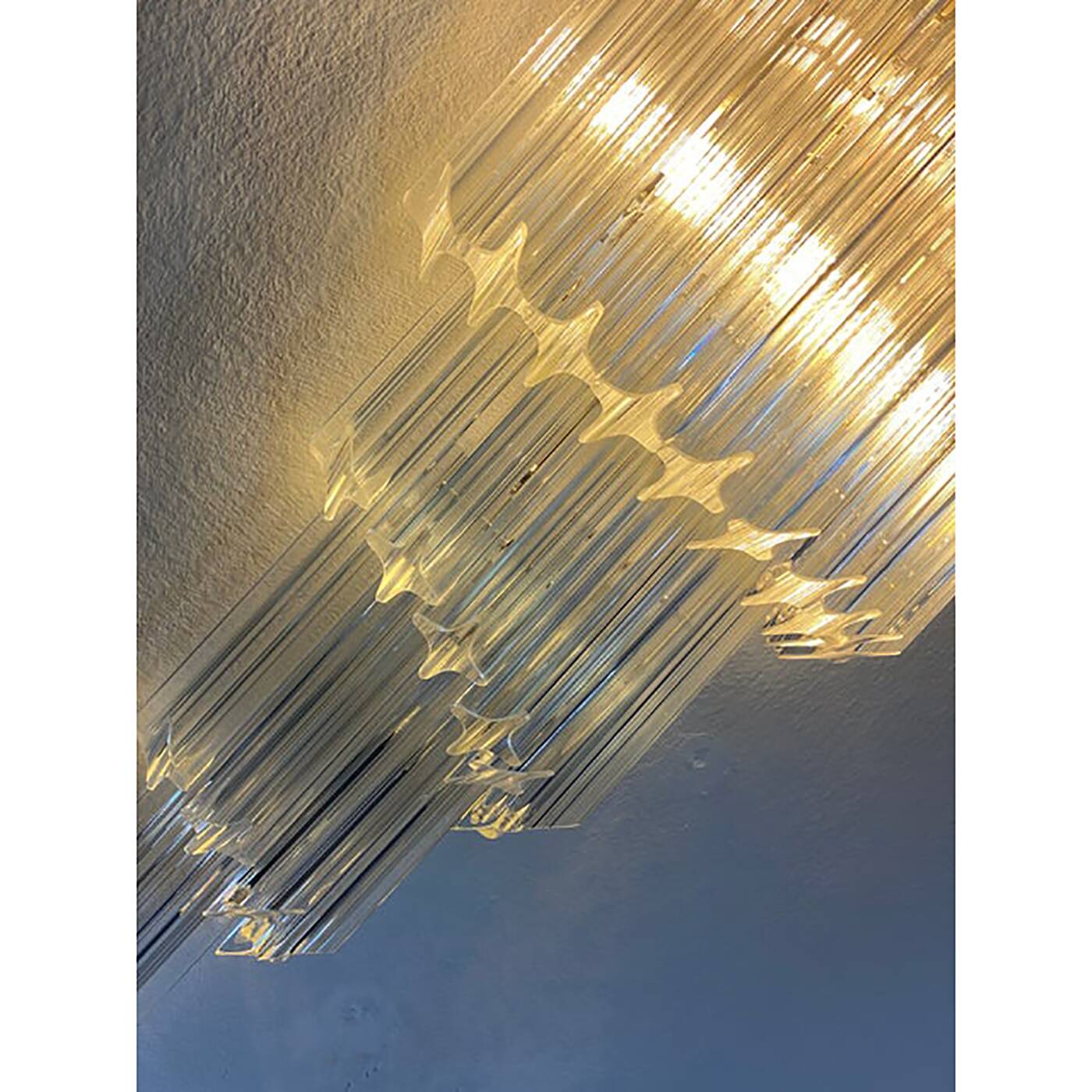 Set of Two Venetian "Quadriedro" Twist Murano Glass Wall Sconces