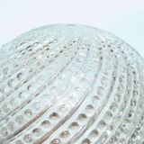 Vintage ceramic table lamp with a space age or bold look, fat lava ceramic from the 1960s.