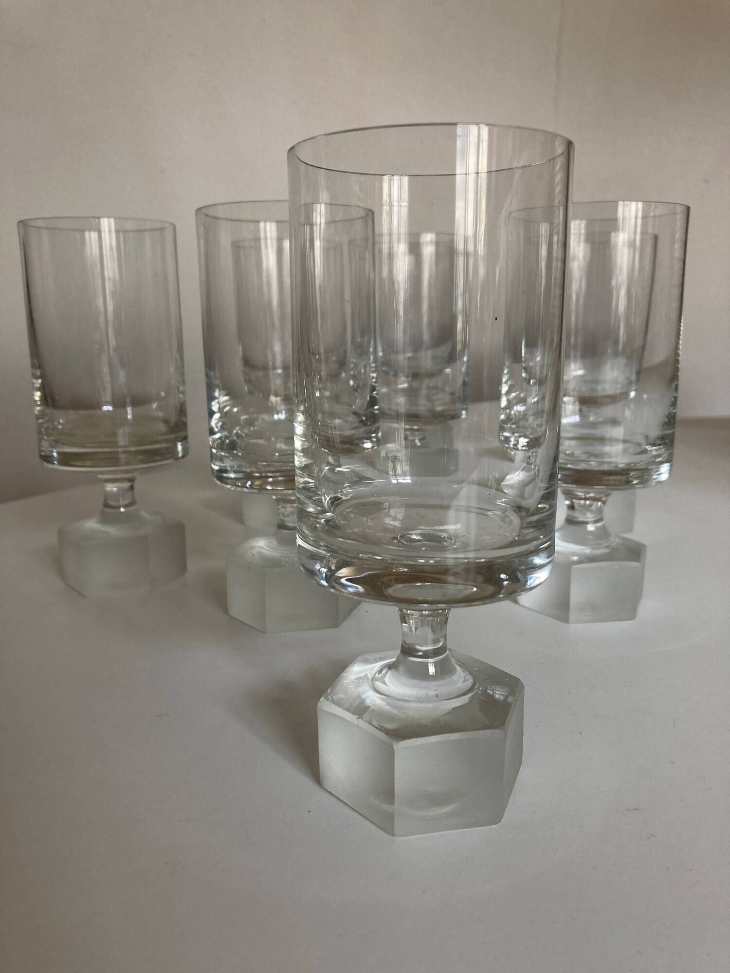 Set of 8 Scandinavian crystal tumbler glasses