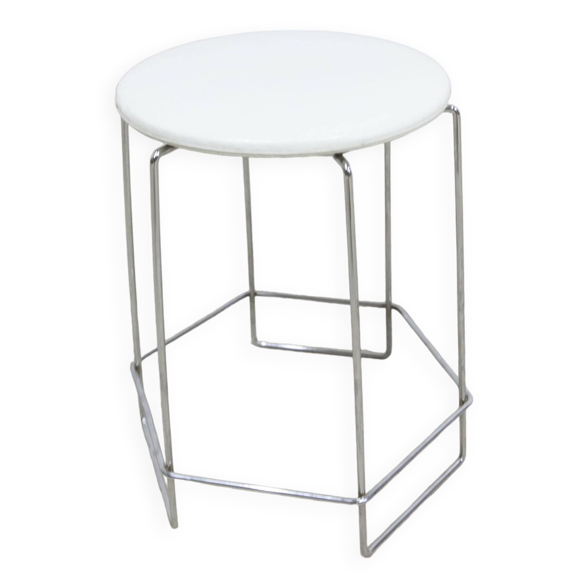 Stool 1980 steel wire and vinyl max sauze style