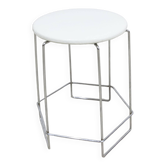 Tabouret 1980 fil d'acier et vinyl style max sauze