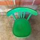 Antique Bistrot Chair Baumann Style Turned Wood Green Vintage