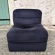 Driver / armchair and ottoman, in midnight blue velvet, 1970/1980